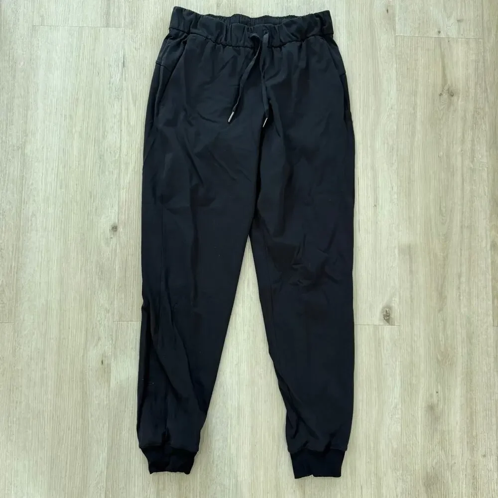 Lululemon On The Fly Jogger Pants Black Athletic Drawstring Athleisure Size 4